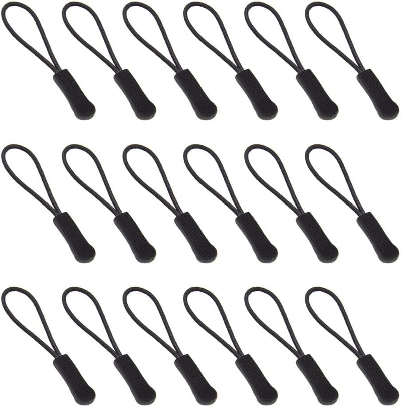 Ruidee 50 Pieces Zipper Pulls Zipper Tabs Zipper Pull Cord Extender Replacement Zipper Pulls for Backpacks, Jackets, Luggage, Purses, Handbags（Black） - Image 1